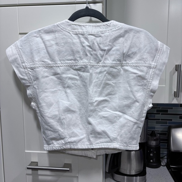 NWT Madewell Denim Cap-Sleeve Crop Top - Picture 6 of 6